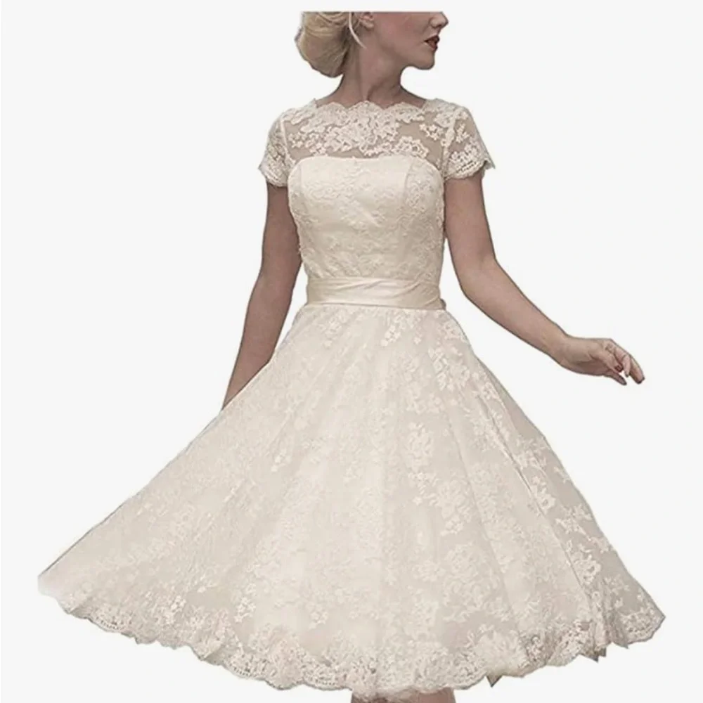 AbaoWedding Women’s Lace Cocktail or Wedding Dress, Size 10 - Picture 2 of 10